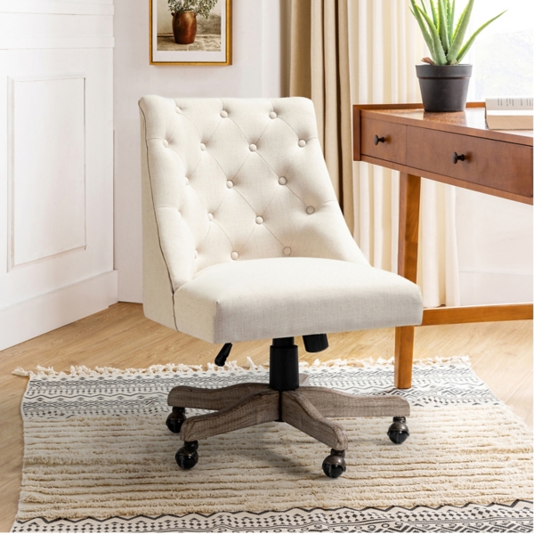 Beige Upholstered Jovita Office Chair