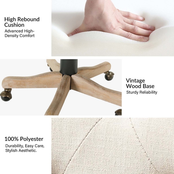 Beige Upholstered Jovita Office Chair