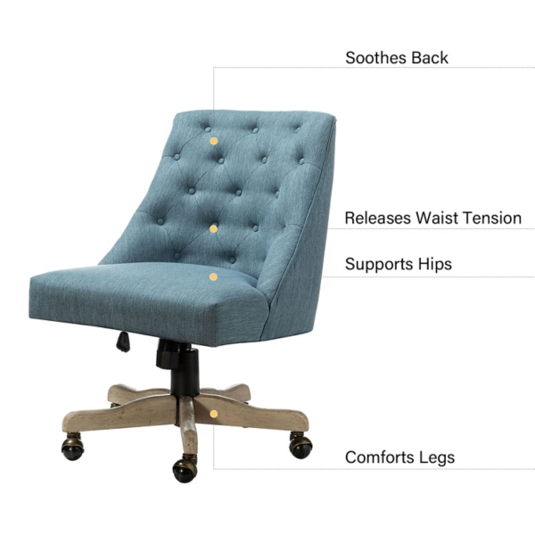 Blue Upholstered Jovita Office Chair