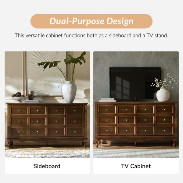 Walnut Brown 4-Door Aggie Sideboard