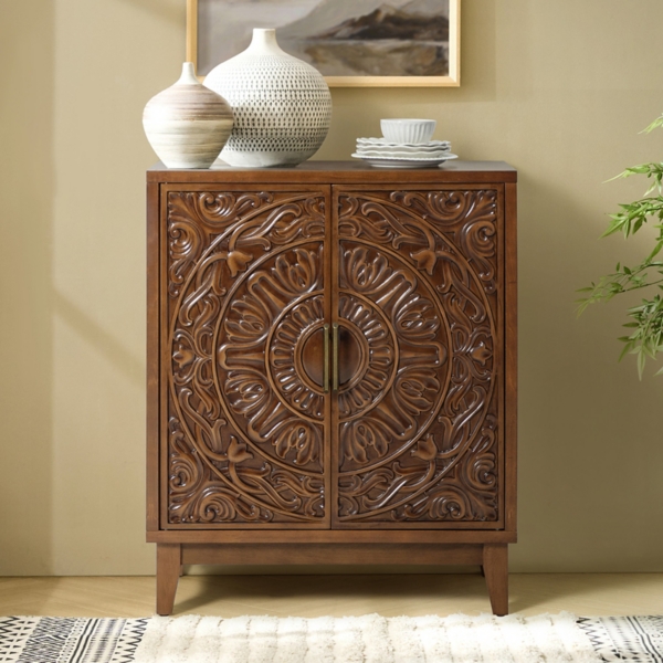 Walnut Brown Wood Thea Cabinet