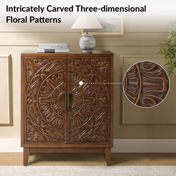 Walnut Brown Wood Thea Cabinet