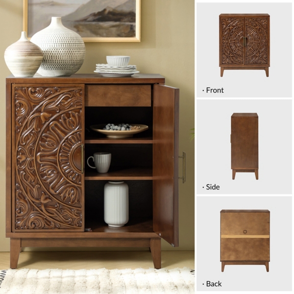 Walnut Brown Wood Thea Cabinet