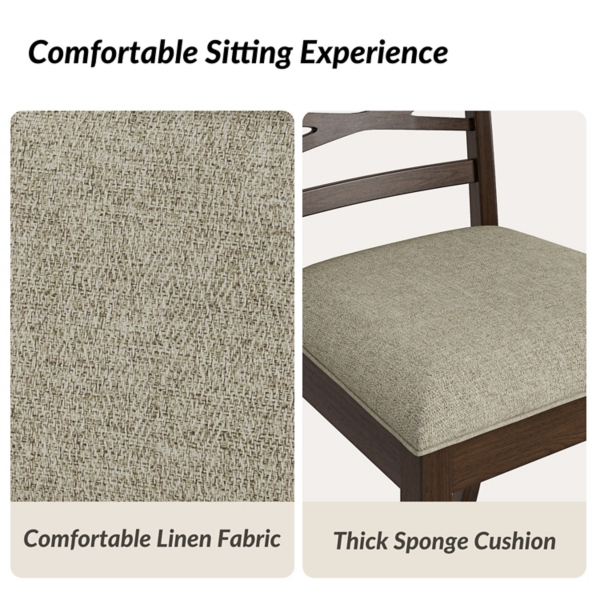 Walnut Brown Transitional Dining Chairs, Set of 2