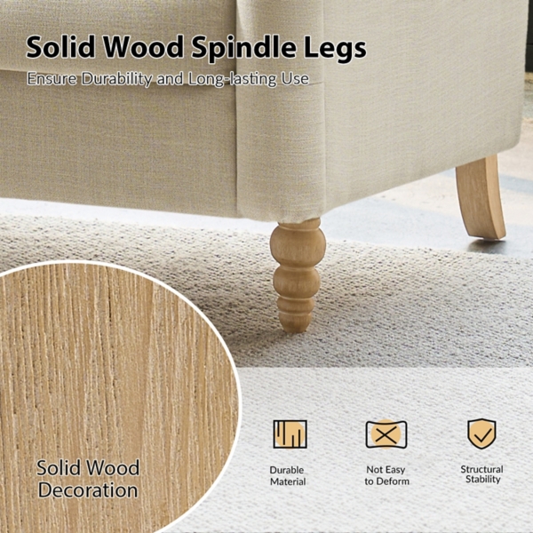 Linen Upholstered Paulina Loveseat