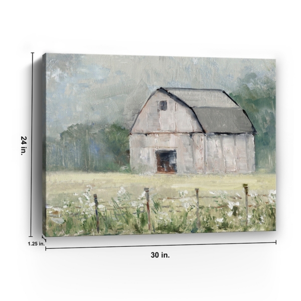 Fence Line Barn Canvas Art Print, 30x24