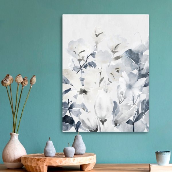 Gray Wildflowers Canvas Art Print, 18x24