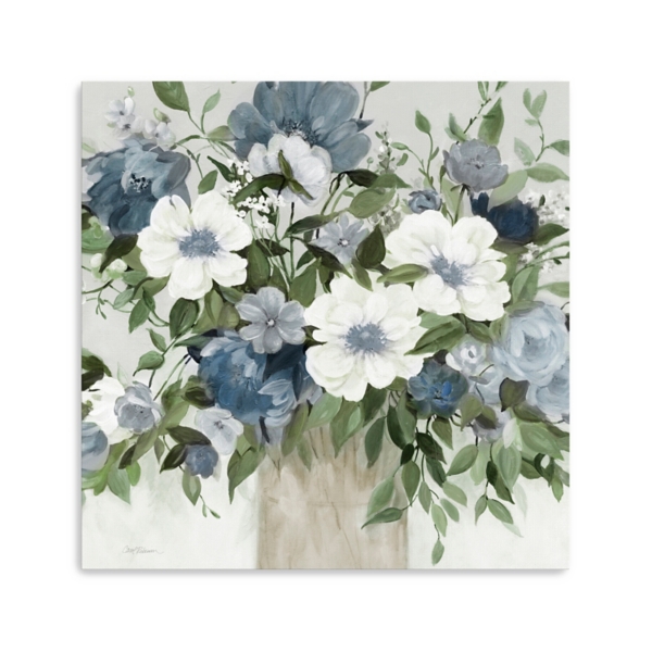 Classic Blue Bouquet Canvas Art Print