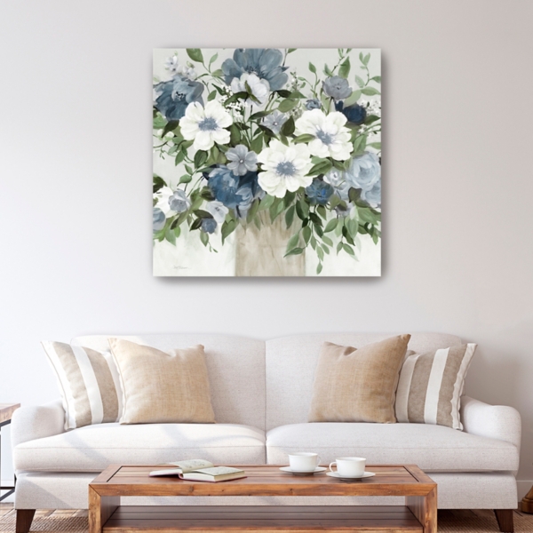 Classic Blue Bouquet Canvas Art Print, 40x40