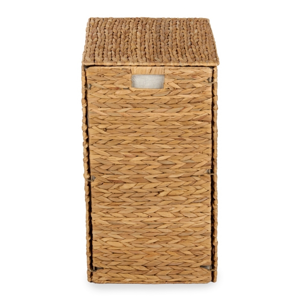 Natural Hyacinth Lined Laundry Basket
