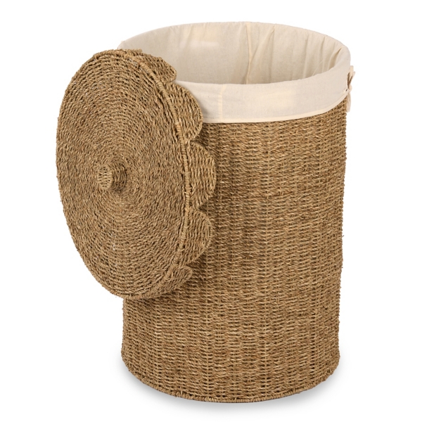 Seagrass Scalloped Top Laundry Hamper