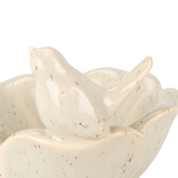 White Ceramic Bird Trinket Holder
