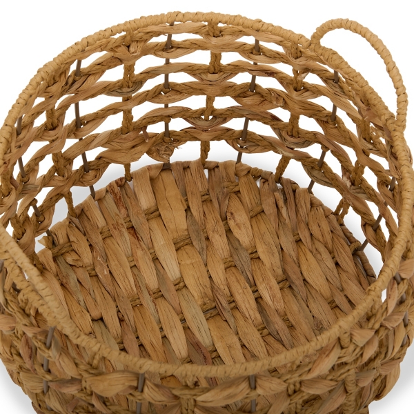 Round Natural Straw Basket, 8 in.