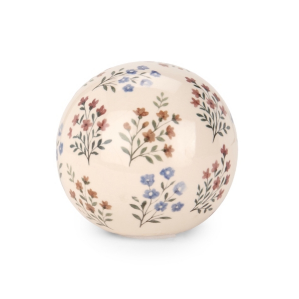 Pink Floral Ceramic Orb