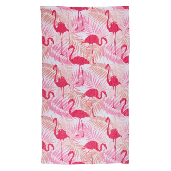 Pink Flamingos Beach Towel