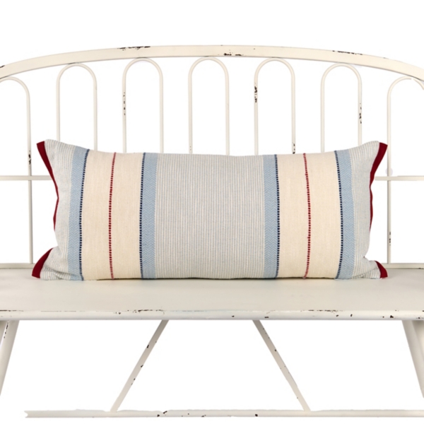 Blue Woven Stripe Lumbar Pillow