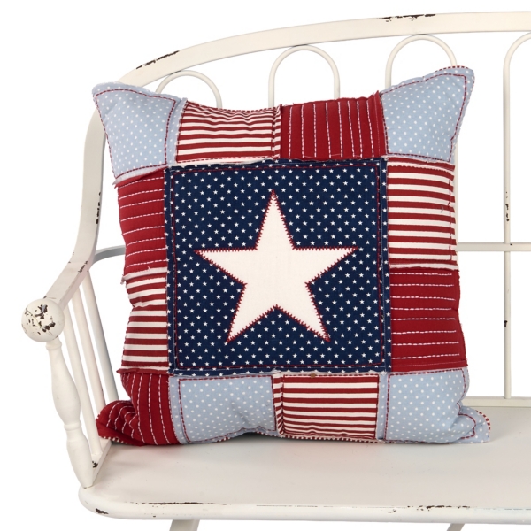 Patchwork Star Patriotic Pillow