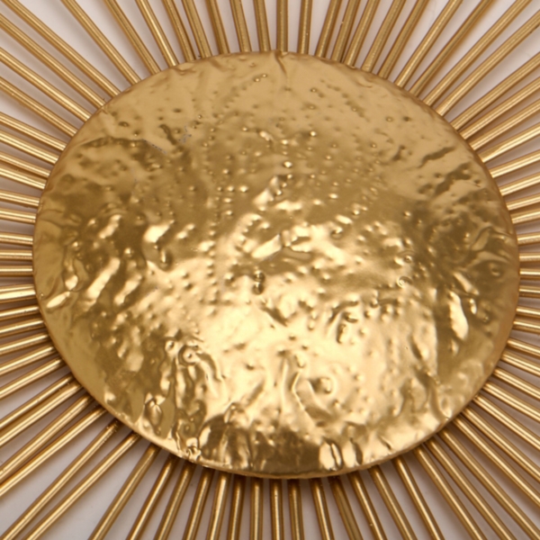 Gold Metal Sunburst Wall Plaque