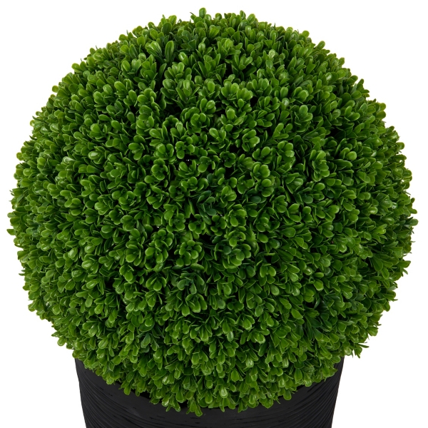 UV Boxwood Ball Topiary in Black Pot
