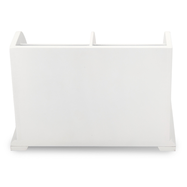 White Desk Organizer with Gold Bows