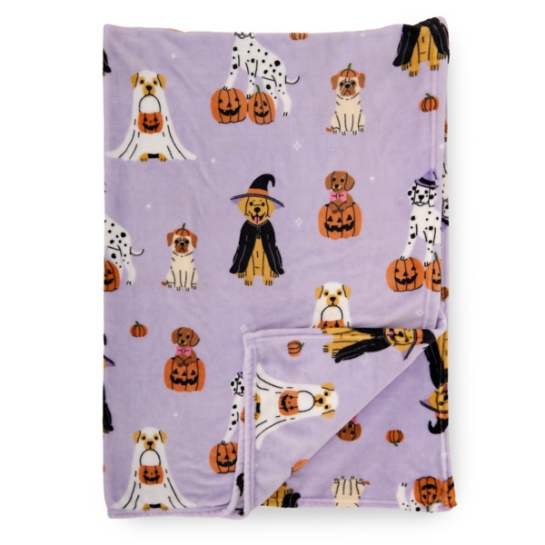 Halloween Dogs Plush Throw