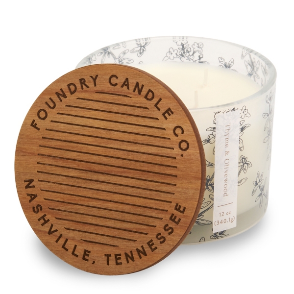 Thyme & Olivewood Floral 3-Wick Jar Candle