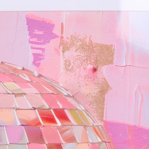 Pink Abstract Disco Ball Framed Art Print