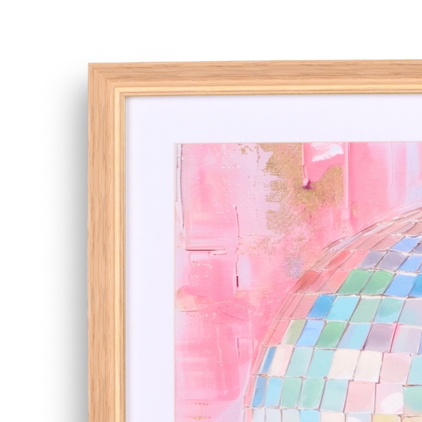 Pink Abstract Disco Ball Framed Art Print