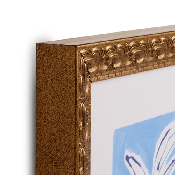 Blue Bird and Flowers Framed Canvas Art Print