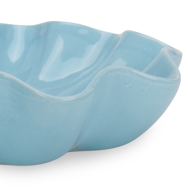 Large Blue Wavy Decorative Bowl