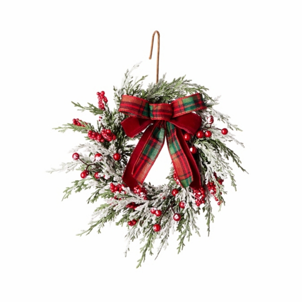 Flocked Cedar 14in Mini Wreath | Kirklands Home