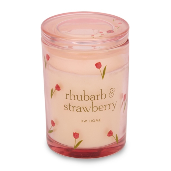 Kirkland's Rhubarb & Strawberry 1-wick Jar Candle In Pink
