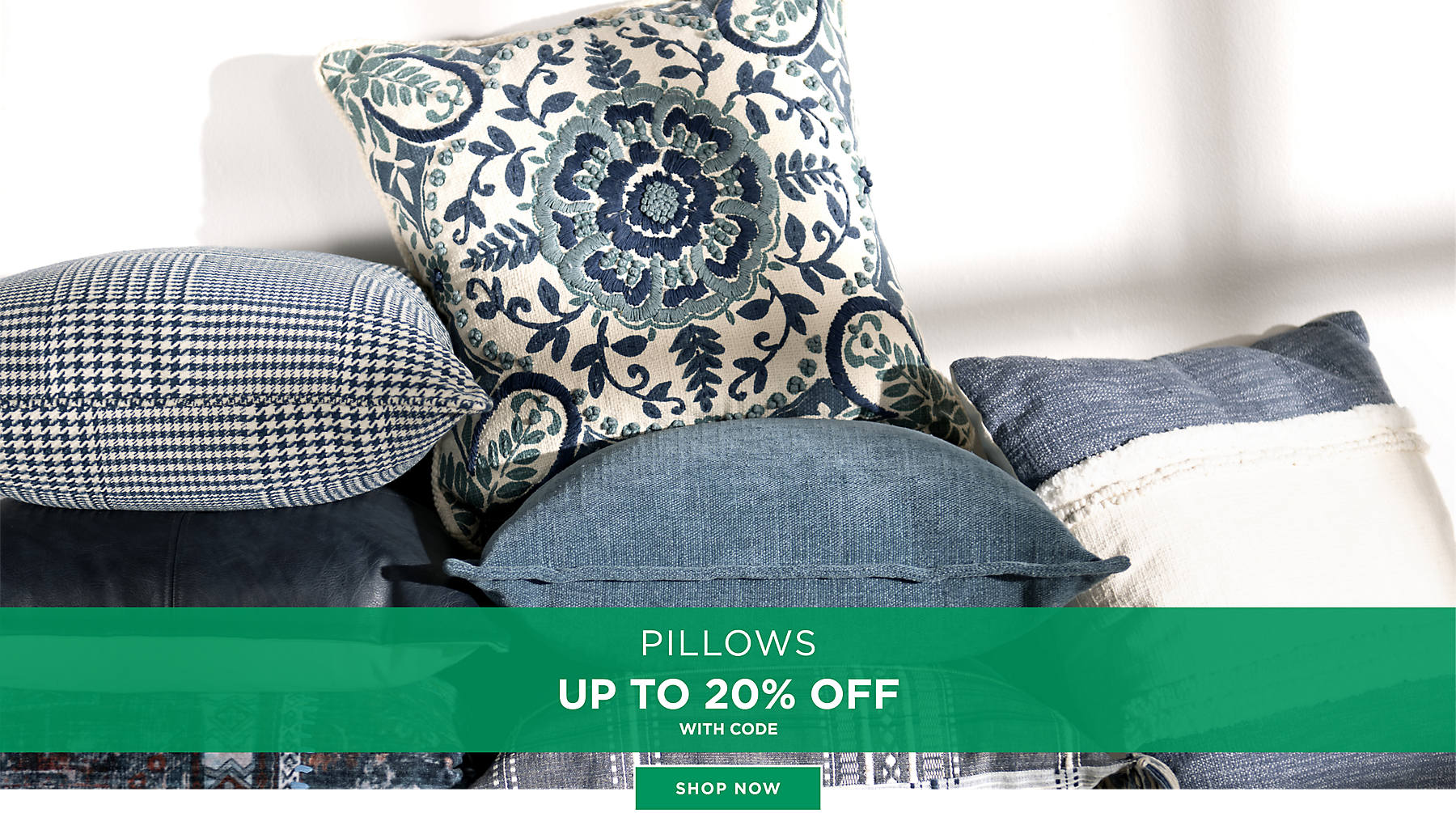 Pillows Up to 20% Off with code Shop Now