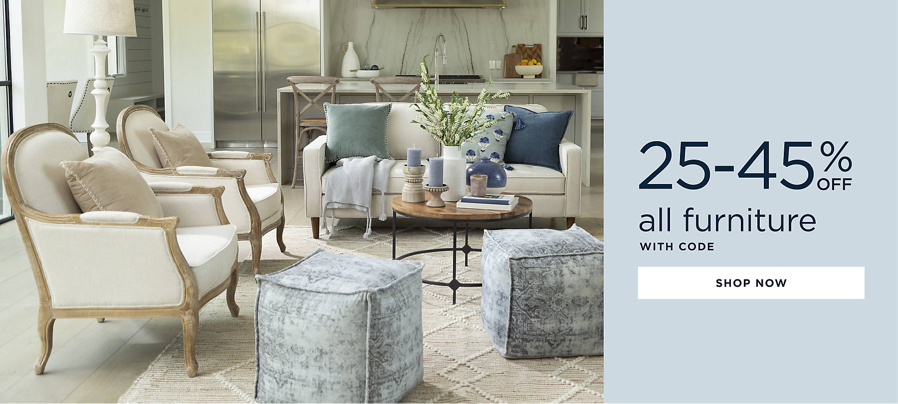 25-45% off all furniture with code shop now