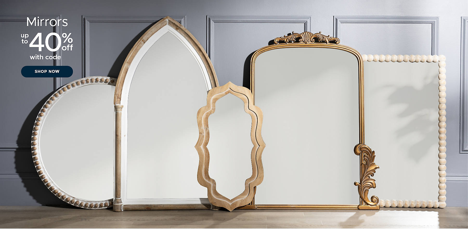 Mirrors up to 40% off with code shop now