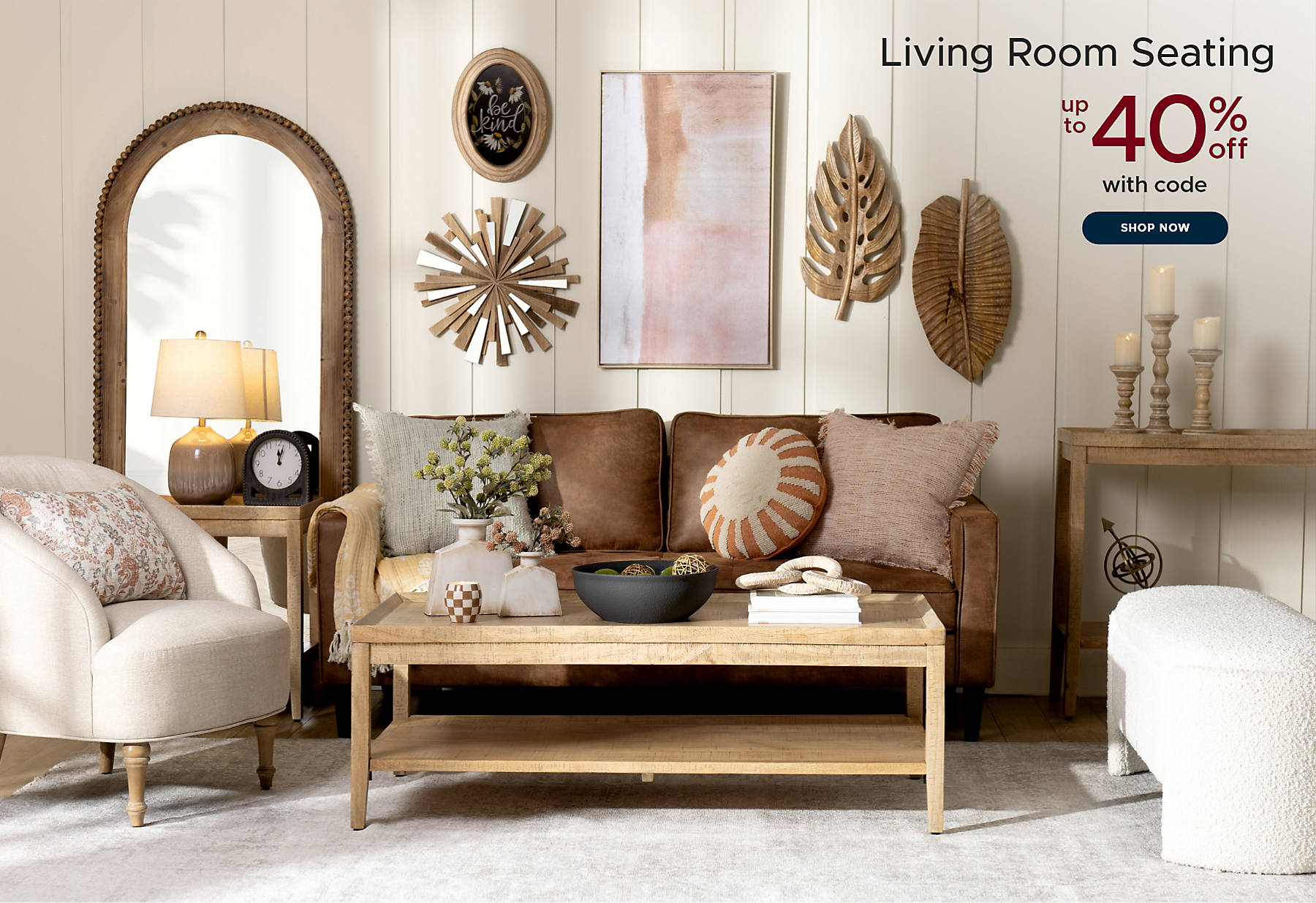 Living Room Seating up to 40% off with code shop now