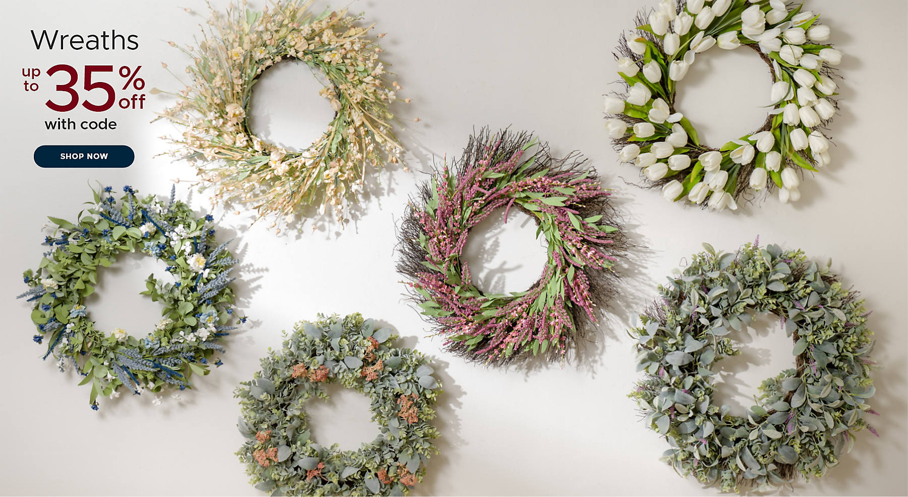 Wreaths up to 35% off with code shop now