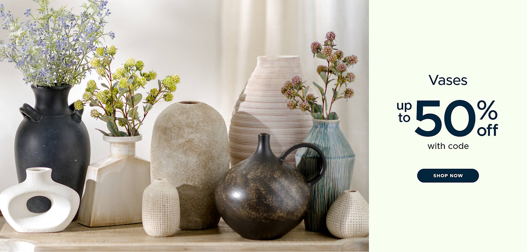 Vases up to 50% off with code shop now
