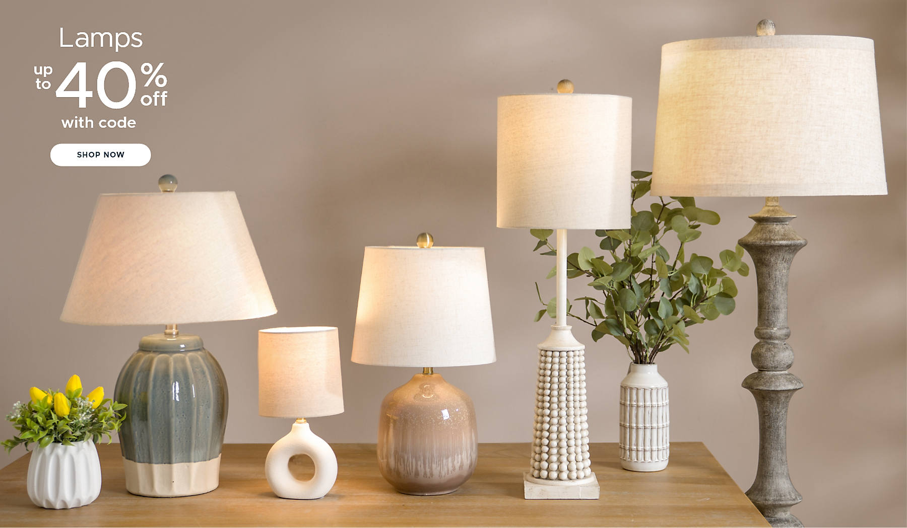 Lamps up to 40% off with code shop now