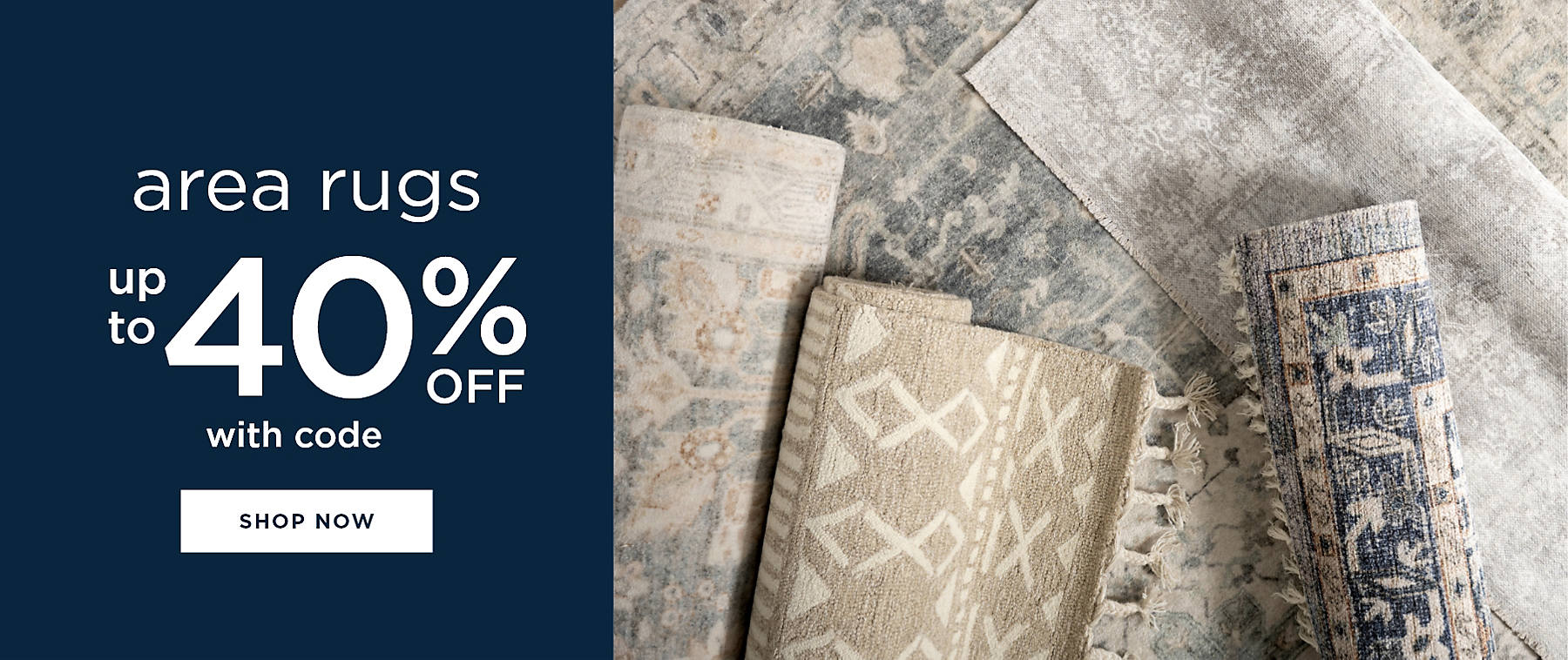area rugs up to 40% off with code shop now