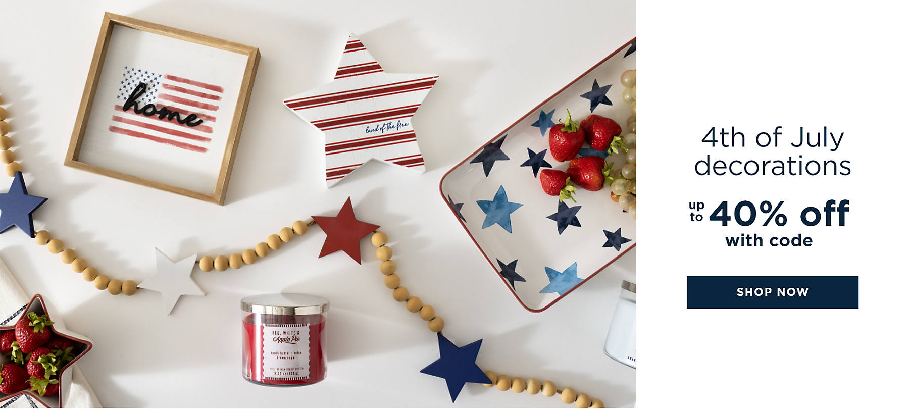 4th of July decorations up to 40% off with code shop now