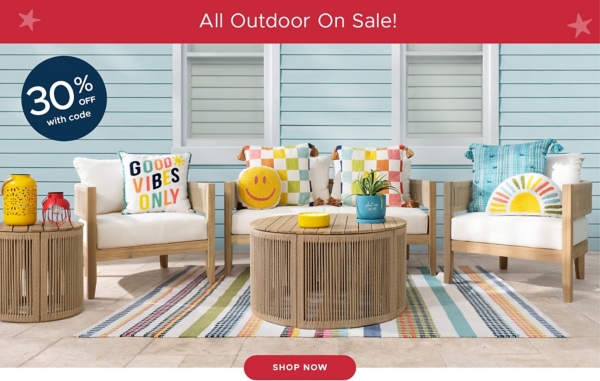 All Outdoor On Sale! 30% off with code shop now