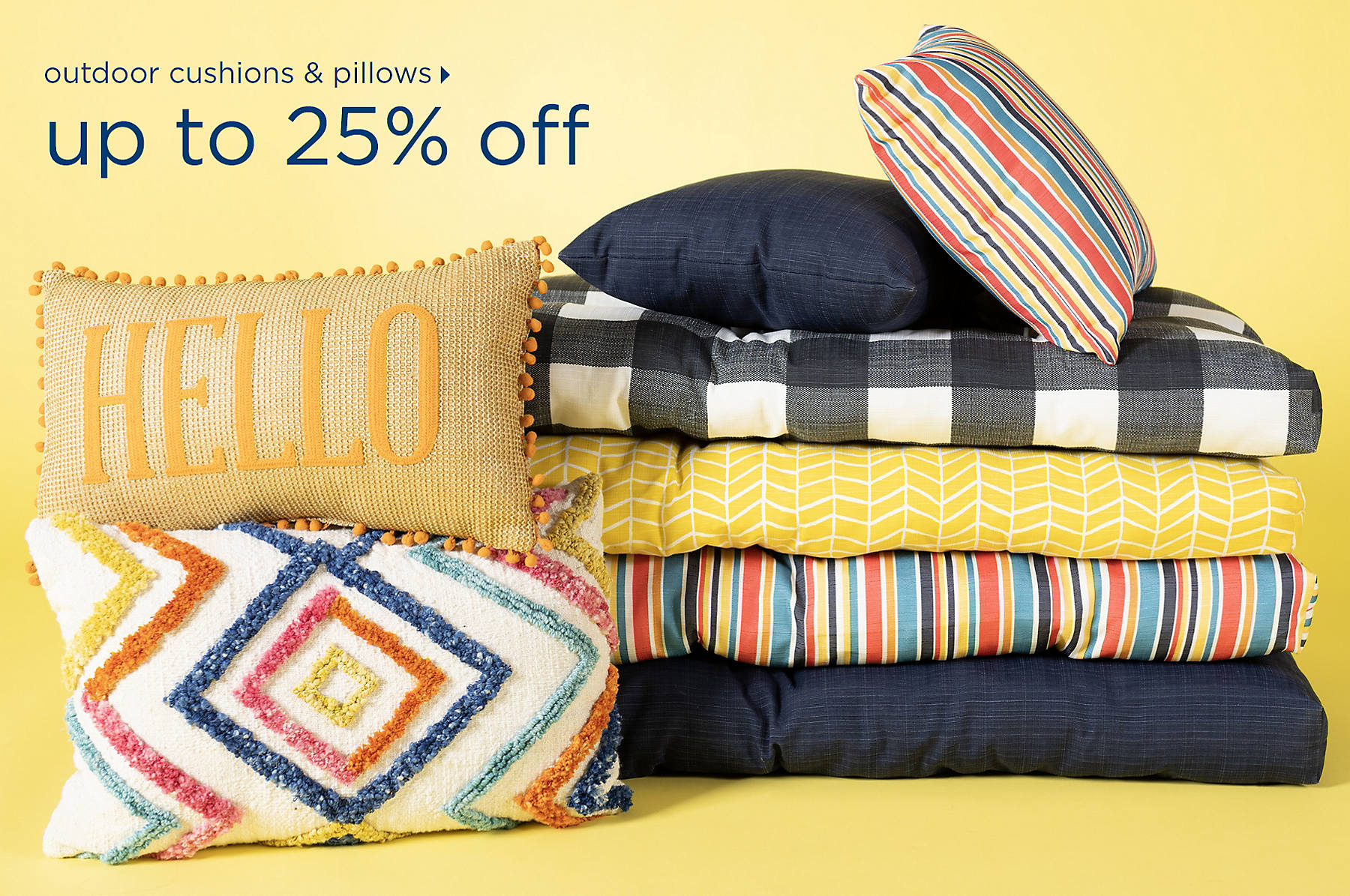 outdoor cushions & pillows up to 25% off shop now