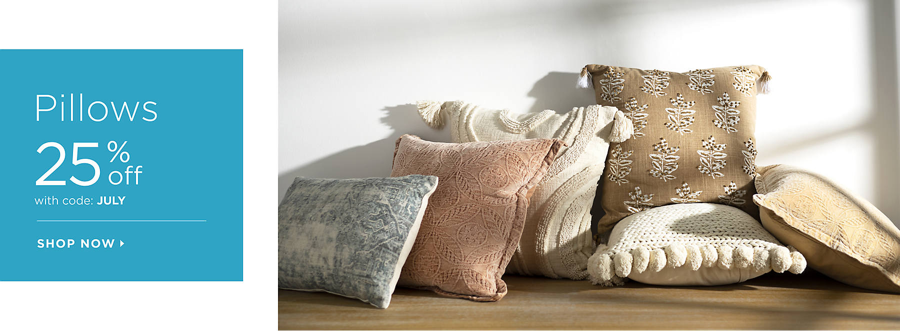 Pillows 25% Off with code: JULY Shop Now