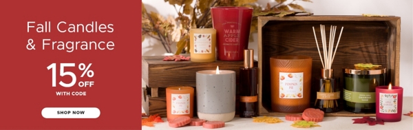 Fall Candles & Fragrance 15% off with code shop now