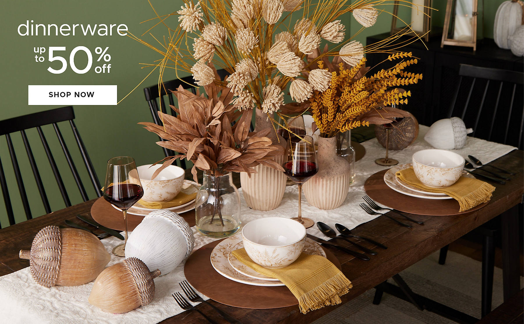 dinnerware up to 50% off shop now